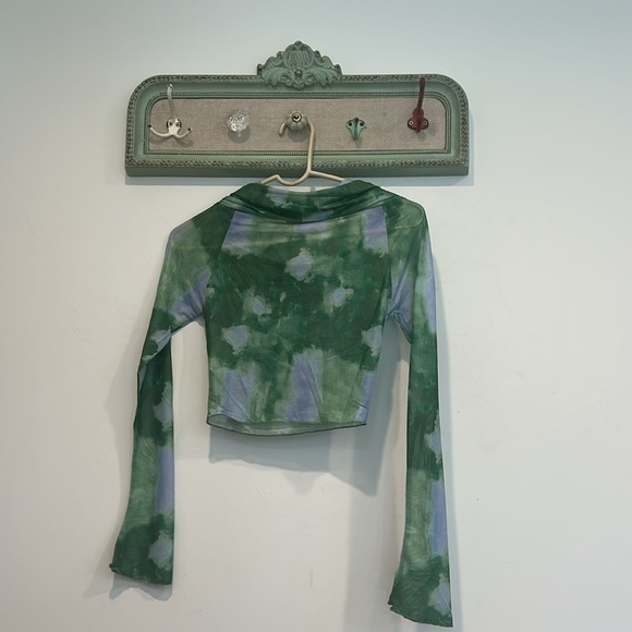 Brand new dolls kill new pink mesh Green Blue Women's off shoulder Top medium - Picture 6 of 6